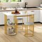Rectangular Dining Table for 2 with 2-tier Storage Shelf for Small Space Dining Room-White